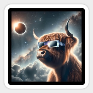 2024 Solar Eclipse Highland Cow ing Totality Sticker